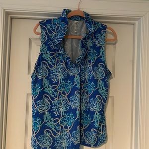 Lulu-B ruffle neck sleeveless shirt